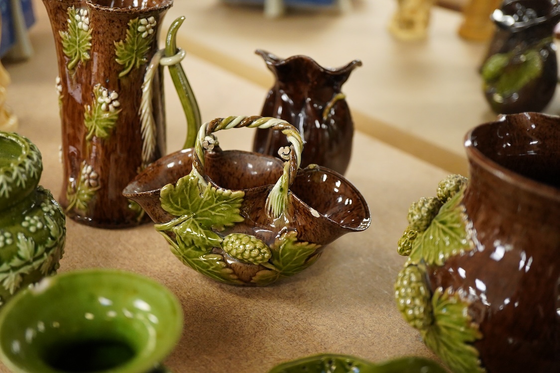 A collection of miniature Rye pottery jugs, vases etc. tallest 10.5cm